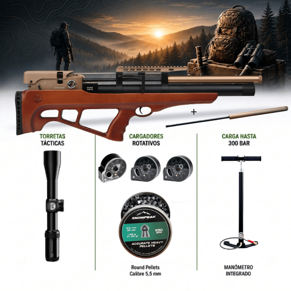 RIFLE LETAL V-8 CAL. 5.5MM, 6.35MM KIT COMPLETO1