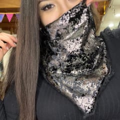 Bandana Cony chiporro negro foil plata