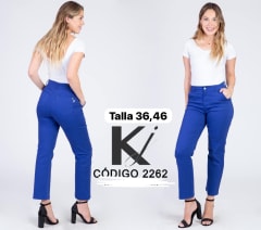 Jeans KJ 2262 recto azul rey con bolsillos