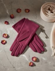 Guante gamuzado burdeo
