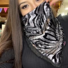 Bandana Cony chiporro negro cebra foil plata
