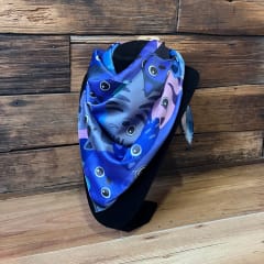 Pañuelo seda 70*70 cms gatitos azul rosado gris 0