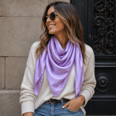 Pañueo seda 90*90 cms lavanda 3