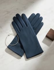 Guante gamuzado azul marino