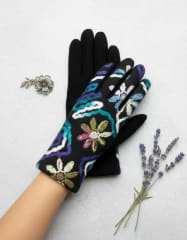 Guante paño bordado