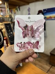 Set 3 tiburones mariposas  para el cabello variedad de colores 3