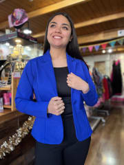 Blazer con boton algodon azul rey