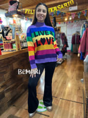 Sueter cachemira live & love morado