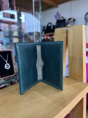 Tarjetero cuero verde esmeralda 2 2