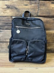 Mochila Lilas negro con asa y cierres 0