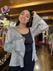 Kimono Party gris print golden