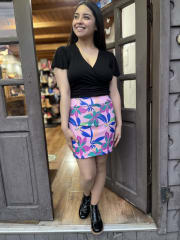 Mini falda Lizette estampado floral lila morado