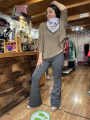 Calza forrada flare marengo alto invierno 0