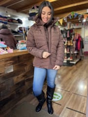 Parka WADOS chocolate doble cierre con capucha