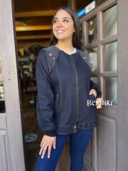 Chaqueta denim azul con brillos 0