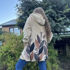 Chaqueta Mila cotele forrado beige hojas diente de leon 0