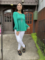 Polera Ana verde modal algodón