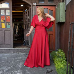 Vestido fiesta alas de ángel rojo 0