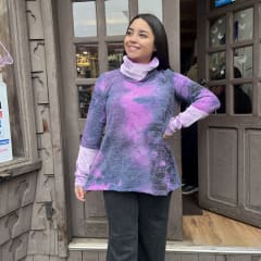 Poleron Paola lanilla tie dye morado azul