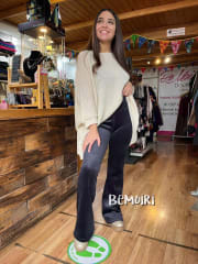 Pantalón Jennifer flare cotelé forrado azul marino alto invierno 0