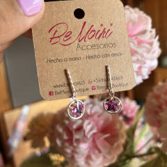 Aros Plata 925 colgante estrella tornasol en circulo 0