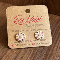 Aros Plata 925 pegados circulos colores circones