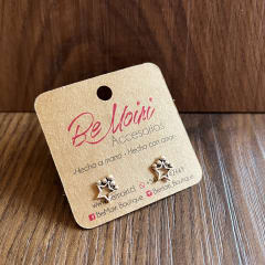 Aros Plata 925 pegados estrella 5 puntitos