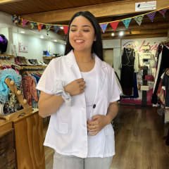 Blazer blanco manga corta