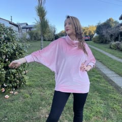 Poleron Maritza velvet palo rosa mini tachas