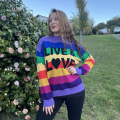 Sueter cachemira live & love morado 0