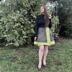 Falda kisu pareo envolvente verde limon gris 0