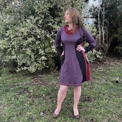 Vestido Kisu Aylen doble faz morado negro rojo 1