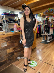 Vestido fiesta lentejuelas Plata 0