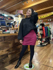 Mini falda Lizette cotelé forrado magenta pretina alta 2