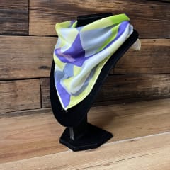 Pañuelo seda 50*50 cms geo tonos verdes y lilas