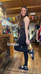 Calza algodón pretina alta negro