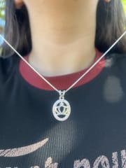 Collar plata 925 ovalo tiara microcircones rosado 1