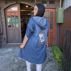 Bluson denim snoopy azul con capucha