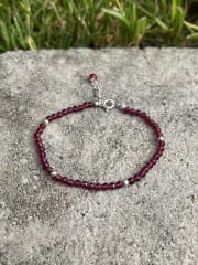 Pulsera plata 925 cristales magenta