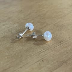 Aros Plata 925 pegados perlas de rio