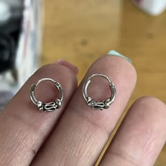 Argollas plata 925 bali XS