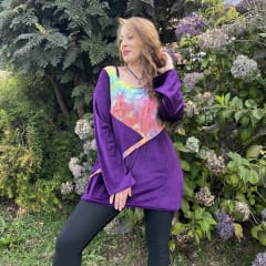 Poleron campana velvet morado tie dye 0