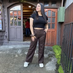 Pantalon Palazzo gamuza leopardo 0