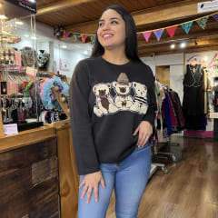 Poleron algodon chonek ositos negro 0