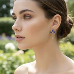 Aros N&F cobre plata bronce colgante flor lapislazuli 1