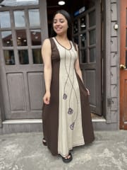 Vestido Icalma cafe  sin manga 0