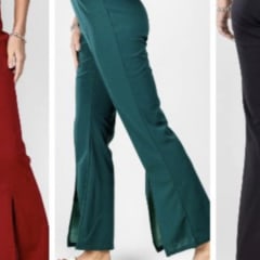 Pantalón Flare verde abertura frontal
