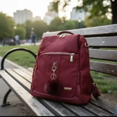Mochila Lilás antirrobo rojo llavero