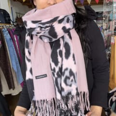 Bufanda cashmere animal pint bicolor beige 0