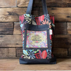 Tote Bag Tu vocacion inspira hojas tropical rojas 0